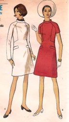 7486 68 VOGUE SEAMED A-LINE SS-LS COLLAR DRESS PATTERN 12